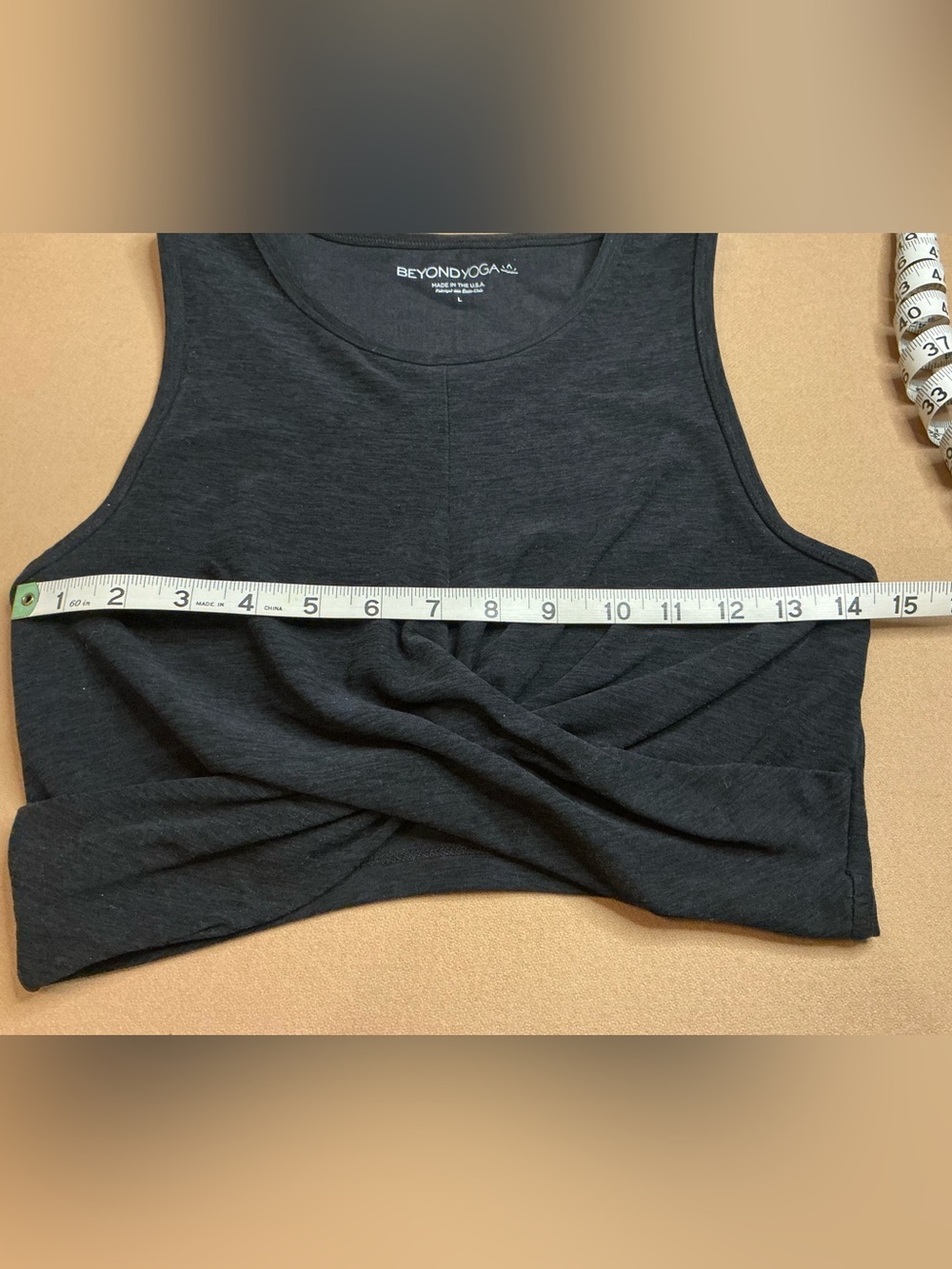 Beyond Yoga Spacedye Twist of Fate Cropped Tank - Darkest Night Large - Picture 7 of 8